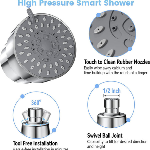 Filter Shower Head Electrochromism Color Concealed Supercharged 3-speed Nozzle Shower Set