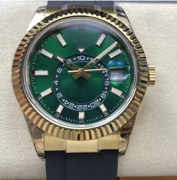 Stylish Men’s Black Leather Watch – Golden Touch