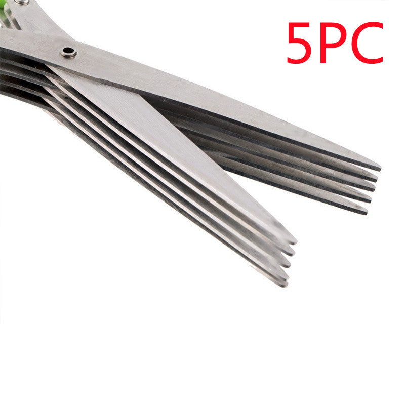 Multifunctional Multi-layer Green Onion Scissors Stainless Steel Onion Cutting Knife Herb Seaweed Spice Scissors Kitchen Scissor Kitchen Gadgets 14