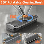 Scrub Brush With Long Handle, Floor Scrub Brush Squeegee Broom For Cleaning, 3 In 1 Shower Scrubber Floor Broom Squeegee For Concrete Tile Wall Deck Patio Grey 6
