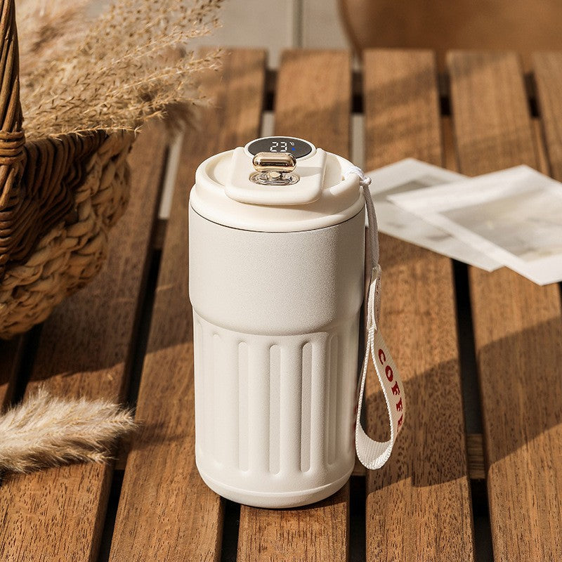 Smart Digital Thermal Bottle Portable Coffee Mug Stainless Steel Water Bottle In-Car Insulated Cup Keep Cold Vacuum Flasks 450ml 16