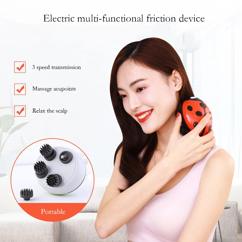 Smart Head Massager Electric Anti Stress Whole Body Scalp Massage Instrument Beetle Rechargeable Neck Leg Arm Massage Tool