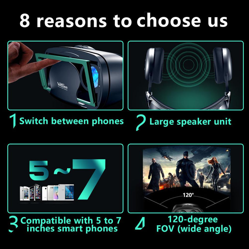 VR Helmet 3D Glasses Virtual Reality Support 0-800 Myopia For Smartphone Smart Phone Headset 4
