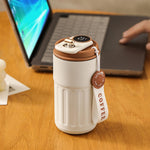 Smart Digital Thermal Bottle Portable Coffee Mug Stainless Steel Water Bottle In-Car Insulated Cup Keep Cold Vacuum Flasks 450ml 9