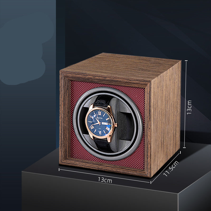 Vertical Solid Wood Leather Automatic Mechanical Watch  Winder Turn Storage Box 12