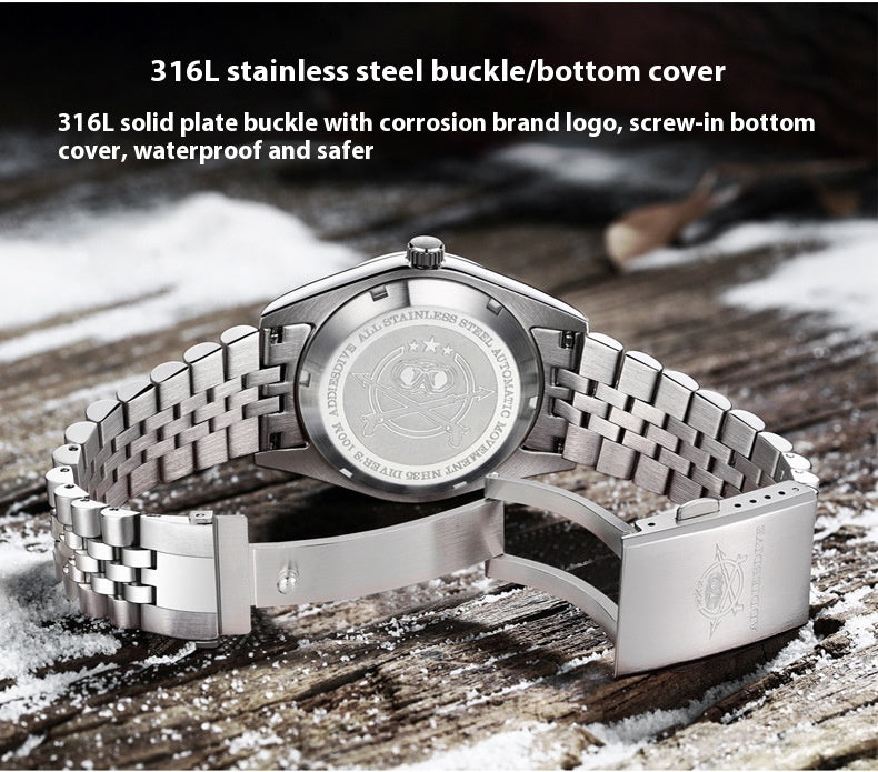 316L Stainless Steel Automatic Mechanical Watch 10