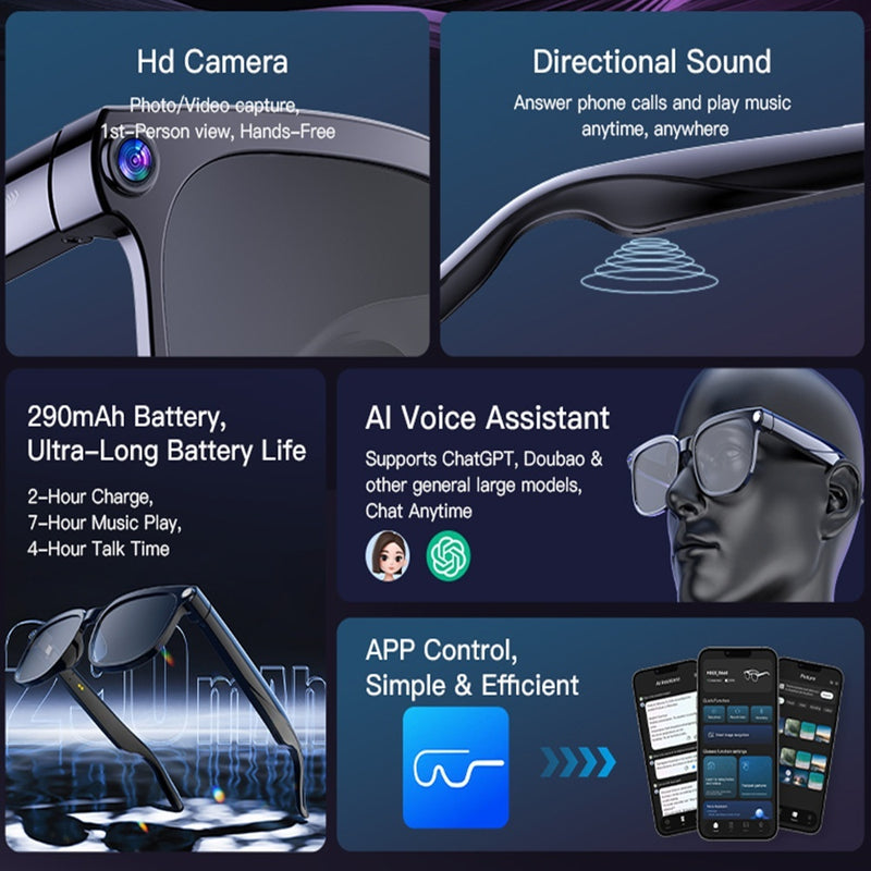 800W Photo And Video Recording AI Assistant Smart Glasses 7