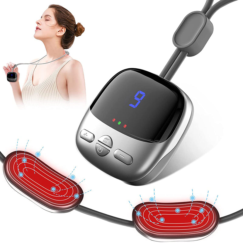 2024 Mini Portable Hanging Neck Massager With Heat Electric EMS TENS Pulse Hot Compress Smart Cervical Spine Massager Shoulder 6