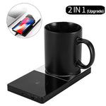 2 In 1 Heating Mug Cup Warmer Electric Wireless Charger For Home Office Coffee Milk 4
