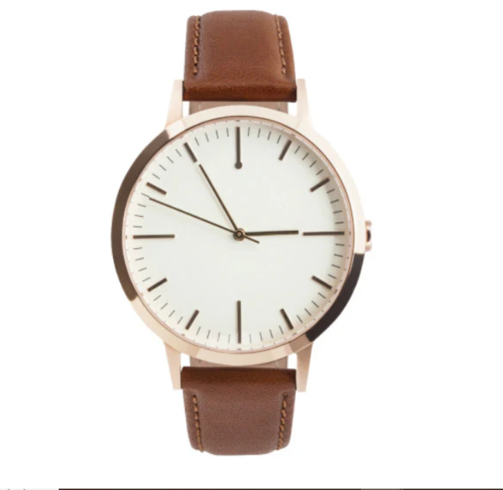 Classic Brown Leather Strap Watch