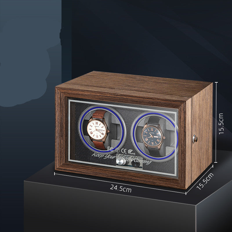 Vertical Solid Wood Leather Automatic Mechanical Watch  Winder Turn Storage Box 10