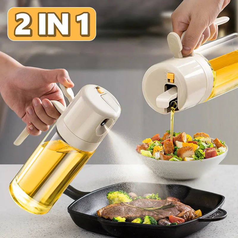 2 In 1 Oil Sprayer Bottle BBQ Cooking Oil Dispenser Olive Oil Pourers Sprayer Kitchen Baking Oil Mister Vinegar Bottle 1