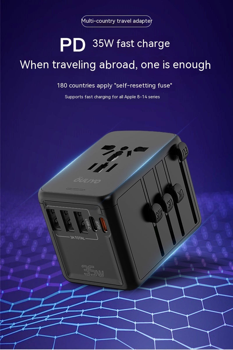 International Universal Travel Conversion Plug Dual C Socket 6