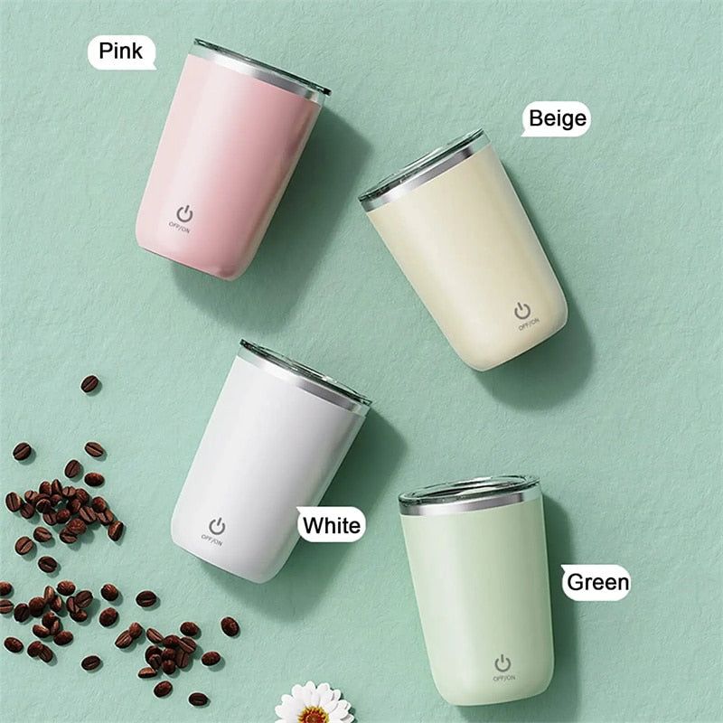 350ml Automatic Self Stirring Mug Coffee Milk Juice Mixing Cup Electric Stainless Steel Lazy Rotating Mug Magnetic Stirring Cup Kitchen Gadgets 6