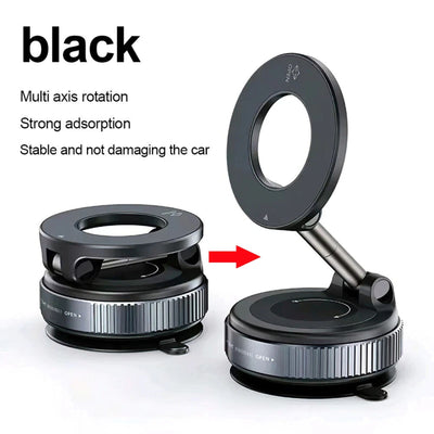 360 Foldable Vacuum Phone Holder Strong Magnetic Suction Cup Car Stand Car Mount