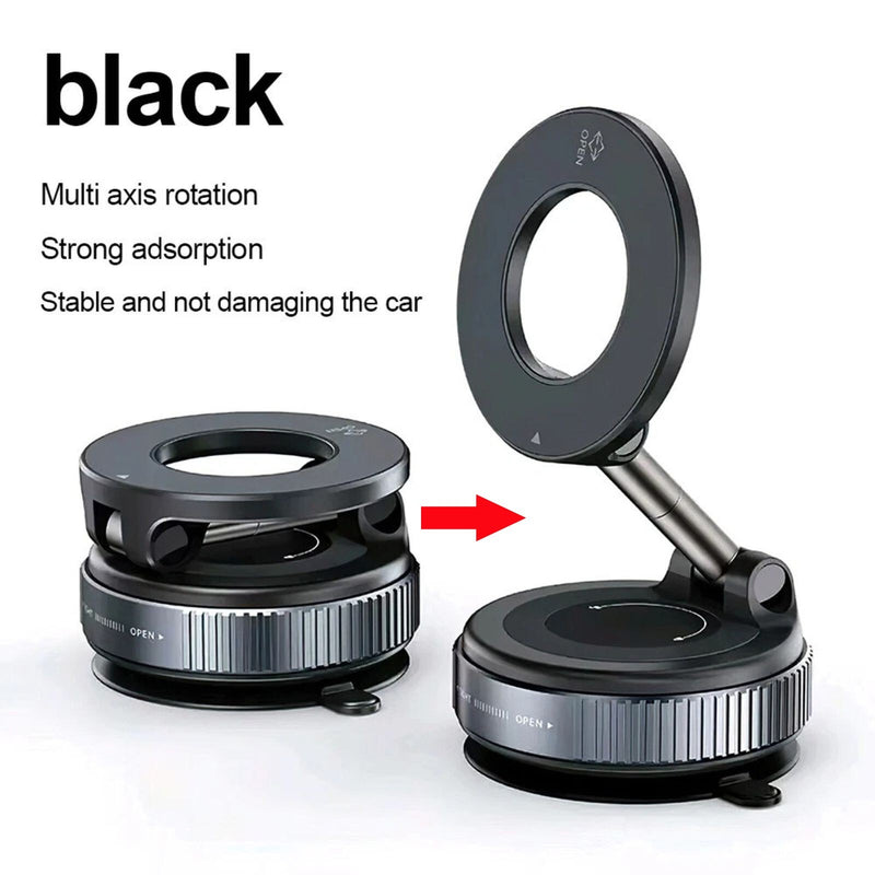 360 Foldable Vacuum Phone Holder Strong Magnetic Suction Cup Car Stand Car Mount 1