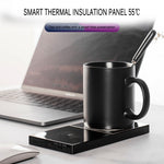 2 In 1 Heating Mug Cup Warmer Electric Wireless Charger For Home Office Coffee Milk 1