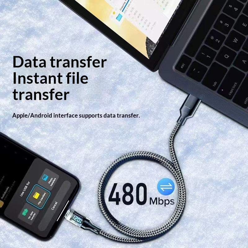 120W Digital-display Fast-charging Cable With Smart Power-off Feature 4