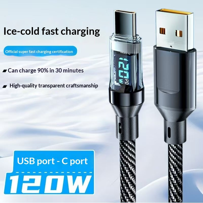 120W Digital-display Fast-charging Cable With Smart Power-off Feature 7