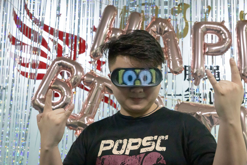 Full Color Luminous Glasses Bluetooth Full Color Dynamic Blinds Glasses Party Cheering Props 5