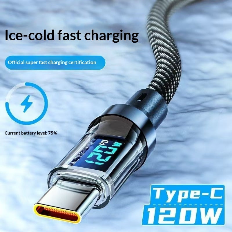 120W Digital-display Fast-charging Cable With Smart Power-off Feature 5