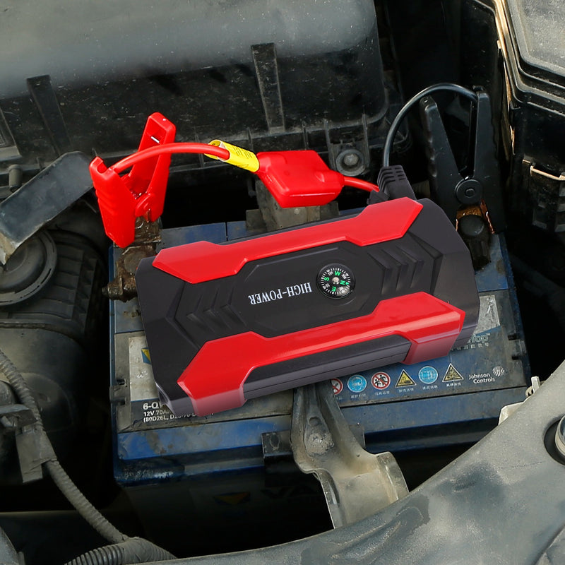 Car Jump Starter Booster 800A Peak 28000mAh 12V Battery Charger Up To 6.0L Gas Or 3.0L Diesel Engine With LCD Screen 4 Modes LED Flashlight 7