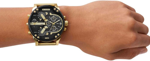 Diesel Mr. Daddy Watch for Men, Quartz Multifunctional Movement with Stainless Steel Strap