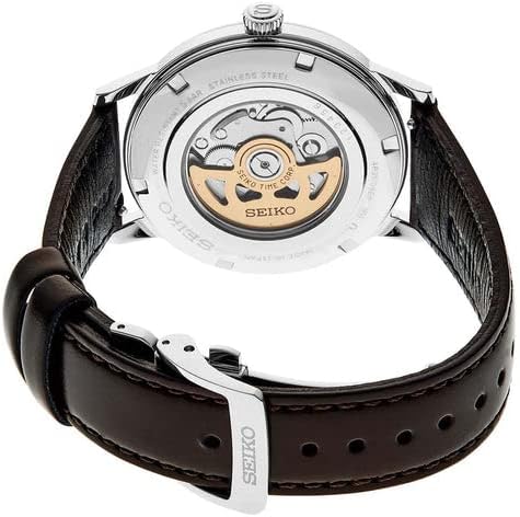 SEIKO Automatic Watch for Men - Presage Cocktail Time - Patterned with Golden Numerals and Date Calendar, 50m Water-Resistant 9