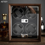 Vertical Solid Wood Leather Automatic Mechanical Watch  Winder Turn Storage Box 7