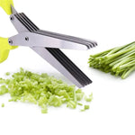 Multifunctional Multi-layer Green Onion Scissors Stainless Steel Onion Cutting Knife Herb Seaweed Spice Scissors Kitchen Scissor Kitchen Gadgets 1