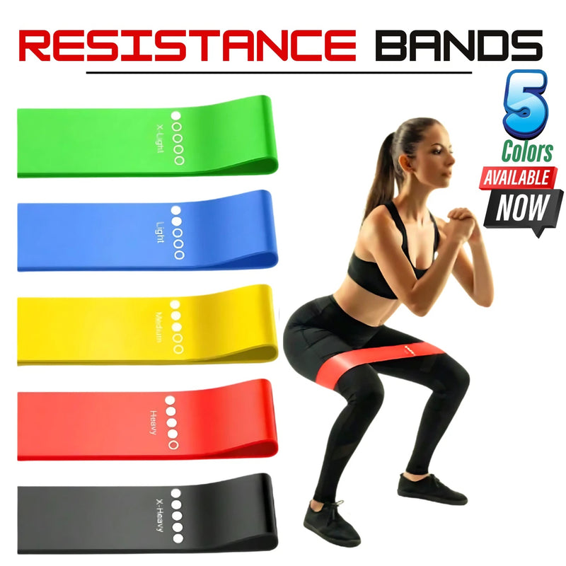 Resistance Bands Loop Set Of 5 Exercise Strength Workout Fitness Yoga Booty Band Training 1