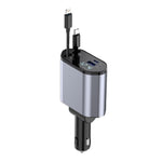 4 In 1 Retractable Car Charger Fast Car Phone Charger 120W With USB Type C Cable 3