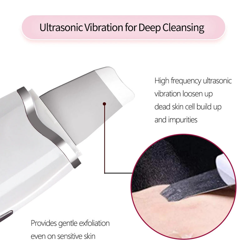 3-in-1 Ultrasonic Facial Spatula For Deep Cleansing, Electric Ultrasonic Skin Scrubber 3