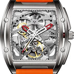 CIGA Design Skeleton Watch Z Series Titanium Automatic Mechanical Wristwatch Sapphire Tonneau Analog Men's Watches 3ATM Waterproof with Removable Silicone and Leather Strap Unisex Steampunk Gift 2
