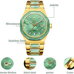 Diella Automatic Watches for Men Mens Watches Waterproof Date Luminous, Dial is Inlaid with Emerald Jade, Business Dress Watch with Diamond Hour Markers, Automatic Watches for Men Luxurious Gift 6