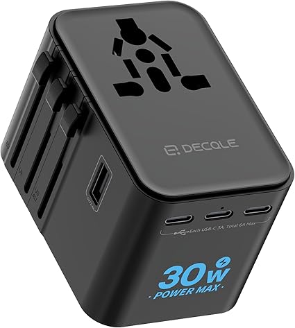 Universal Travel Adapter, International Travel Plug Adapter with 2 USB-C(PD 20W) ＆ 1 USB-A Ports, All in One Portable Adaptor, for USA, UK, EU, AU ＆ 224+ Countries (White) US 15