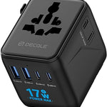 Universal Travel Adapter, International Travel Plug Adapter with 2 USB-C(PD 20W) ＆ 1 USB-A Ports, All in One Portable Adaptor, for USA, UK, EU, AU ＆ 224+ Countries (White) US 1