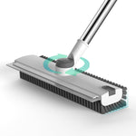Floor Scrub Brush with Long Handle Length Adjustable, 3 in 1 Heavy-Duty Stiff 90° Bristle Floor Scrubber Broom with Squeegee, Cleaning Brush for Bathroom, Garage, Kitchen, Tile, Deck & Patio 2
