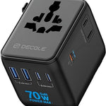 Universal Travel Adapter, International Travel Plug Adapter with 2 USB-C(PD 20W) ＆ 1 USB-A Ports, All in One Portable Adaptor, for USA, UK, EU, AU ＆ 224+ Countries (White) US 17