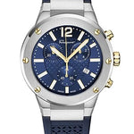 Ferragamo F-80 Chrono Collection Luxury Mens Watch Timepieces with a Black Strap Featuring a Stainless Steel Case and a Blue Dial 1