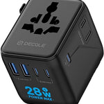 Universal Travel Adapter, International Travel Plug Adapter with 2 USB-C(PD 20W) ＆ 1 USB-A Ports, All in One Portable Adaptor, for USA, UK, EU, AU ＆ 224+ Countries (White) US 21
