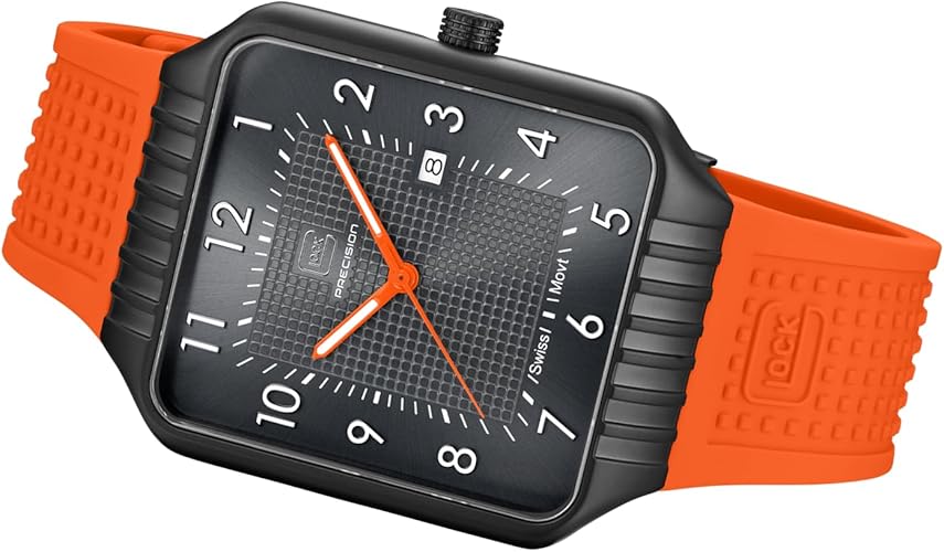 GLOCK Men's Quartz Watch | 48x38mm case | Wristwatch with Steel case and Date Display | Men's Watch with Swiss Super-LumiNova Pointers and Indices