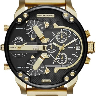 Diesel Mr. Daddy Watch for Men, Quartz Multifunctional Movement with Stainless Steel Strap