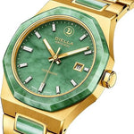 Diella Automatic Watches for Men Mens Watches Waterproof Date Luminous, Dial is Inlaid with Emerald Jade, Business Dress Watch with Diamond Hour Markers, Automatic Watches for Men Luxurious Gift 3