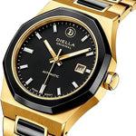 Diella Automatic Watches for Men Mens Watches Waterproof Date Luminous, Dial is Inlaid with Emerald Jade, Business Dress Watch with Diamond Hour Markers, Automatic Watches for Men Luxurious Gift 4