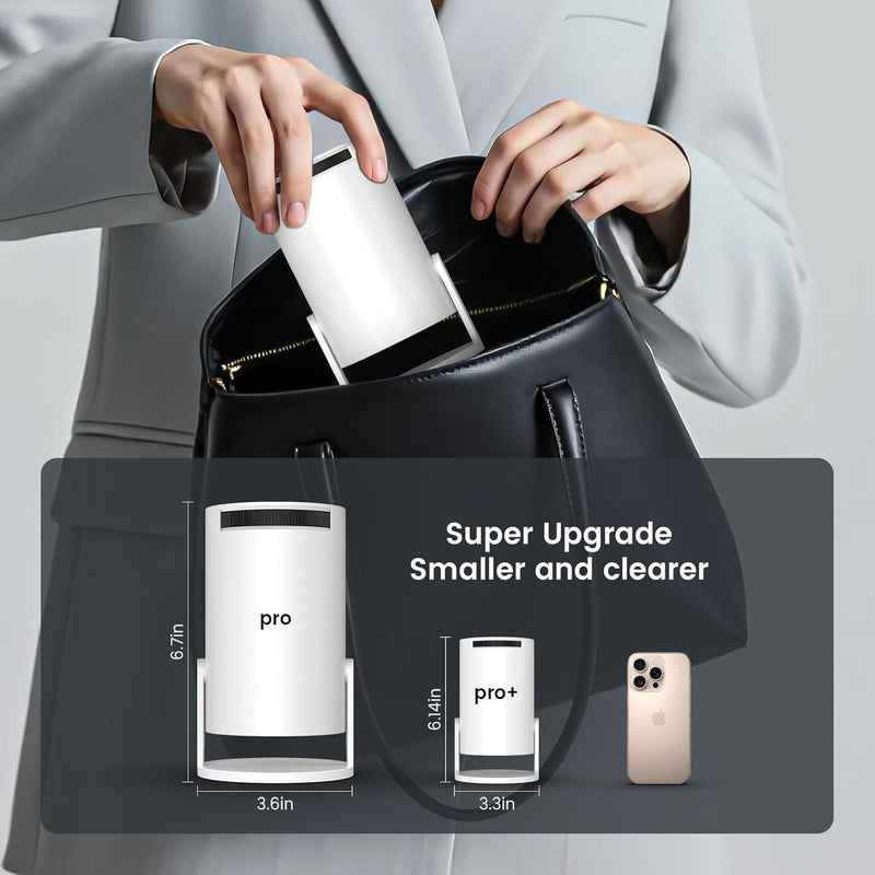 ENUOSUMA Super Mini Projector with WIFI 6 and Bluetooth, 4K 1080P Support Portable Projector, Built-in App, Android 11, 200 ANSI, Auto Keystone Correction, Video Projector for Laptop/PC/Smartphone(S) 8