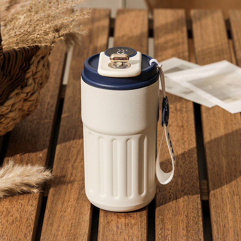 Smart Digital Thermal Bottle Portable Coffee Mug Stainless Steel Water Bottle In-Car Insulated Cup Keep Cold Vacuum Flasks 450ml 4