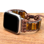 Rectangular Tiger Eye Stone ChainMen's Fashion Heroism Watch Strap Bracelet 6