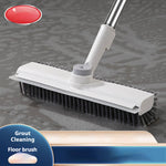 Floor Crevice Cleaning Brush Stiff Bristles Dual-action Long Handle 2