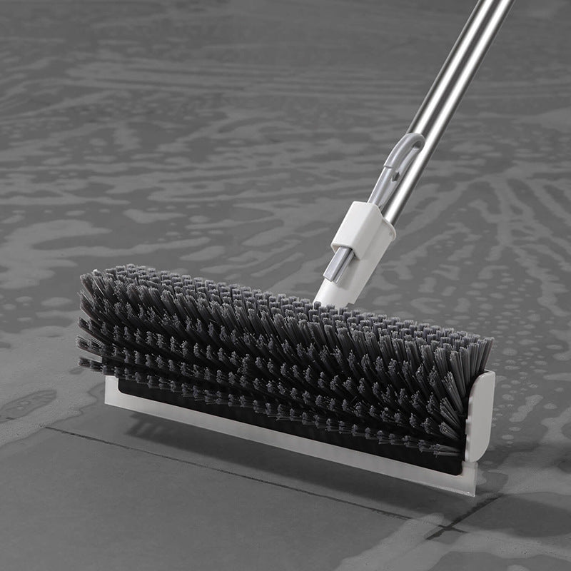 Floor Crevice Cleaning Brush Stiff Bristles Dual-action Long Handle 4